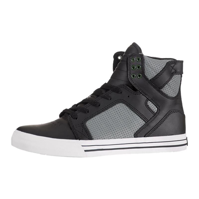 Buty Supra SKYTOP - Sneakersy Wysokie Męskie - Czarne Szare (XVWD-04952)